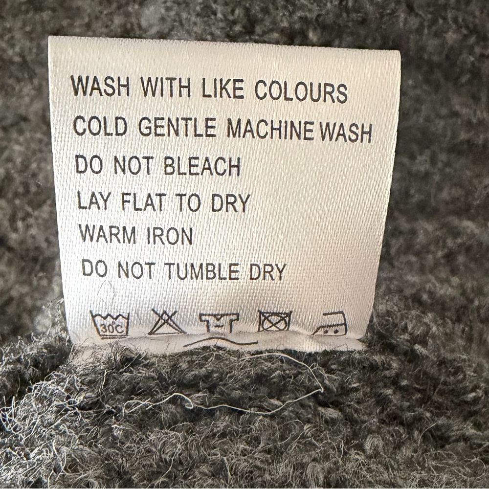 NWT, Self Contrast x Anthropologie Chunky Cozy Dark Gray Sweater, Size Large - Picture 7 of 7